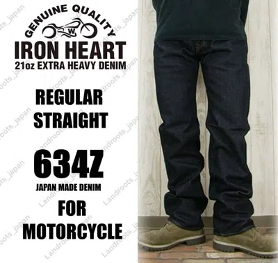 Pre-owned Iron Heart 634z 21oz Regular Denim Straight Jeans Biker W28-40 Hem Up Japan In Blue