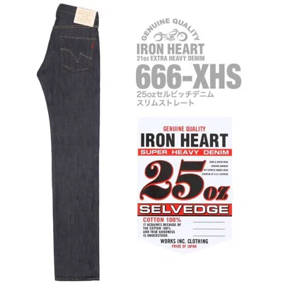 Pre-owned Iron Heart 666-xhs 25oz Selvedge Denim Slim Straight Indigo 29-40in Non-wash In Blue