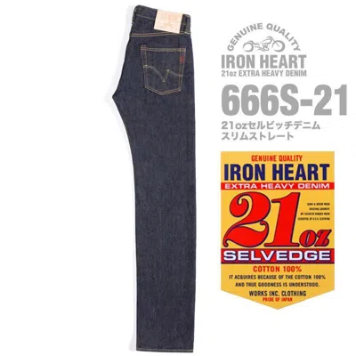 Pre-owned Iron Heart 666s-21 21oz Selvedge Denim Slim Straight Biker Size(w28-w40) In Blue