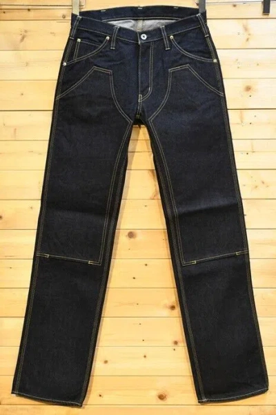 Pre-owned Iron Heart 828 14oz Selvedge Denim Double Knee Logger Jeans 32/33in One-washed In Blue