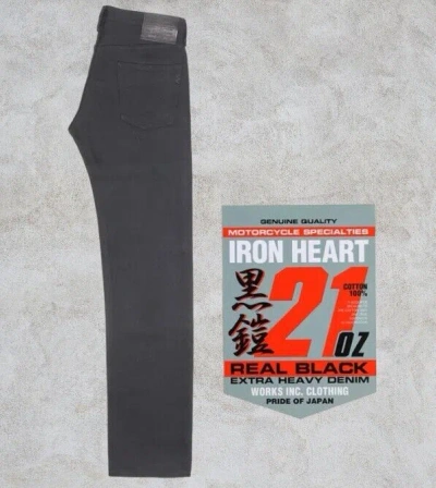 Pre-owned Iron Heart 9634z 21oz Black Armor Denim Straight 28-40in Made In Japan