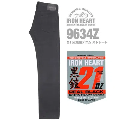 Pre-owned Iron Heart 9634z 21oz Black Armor Super Straight Denim Jeans 32-40in Japan