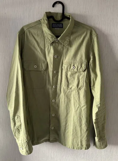 Pre-owned Iron Heart Ihsh-324-grn Mechanic Work Shirt (green)