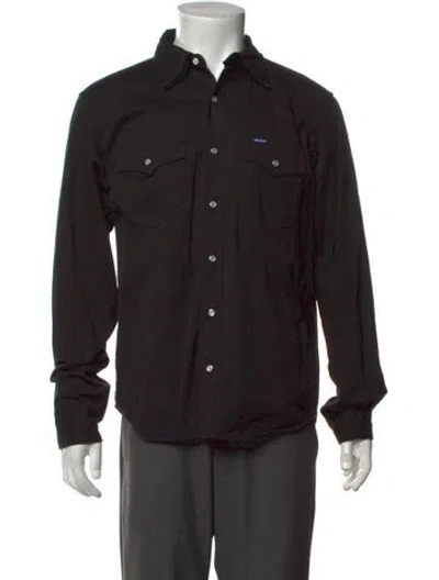 Pre-owned Iron Heart Long Sleeve Western Shirt In Black