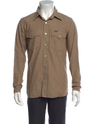 Pre-owned Iron Heart Long Sleeve Western Shirt In Neutrals