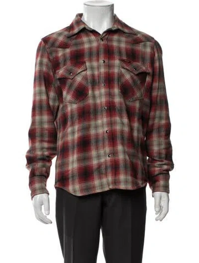 Pre-owned Iron Heart Plaid Print Jacket In Red