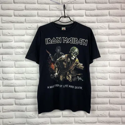 Pre-owned Iron Maiden X Rock T Shirt Iron Maiden 2006 Big Logo A Matter Of Life And Death Tee In Black