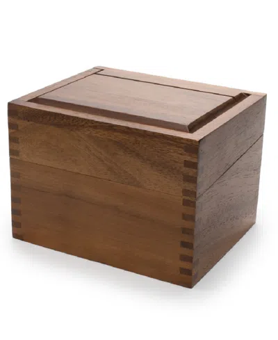 Ironwood Acacia 7.25" Recipe Box In Brown