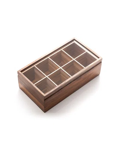 Ironwood Cornwall 14" Tea Box With Acrylic Window In Brown