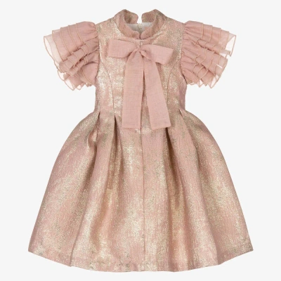 Irpa Kids' Girls Dusky Pink Jacquard Dress