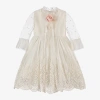 IRPA GIRLS IVORY EMBROIDERED TULLE DRESS