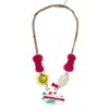 Irregular Choice Hello Kitty Summer Day Necklace In White/pink
