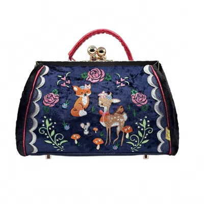 Irregular Choice Into The Woods Bag In Navy Multi