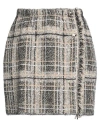 Irreplaceable Elisa Giordano Woman Mini Skirt Beige Size 6 Nylon, Mohair Wool, Acrylic, Cotton