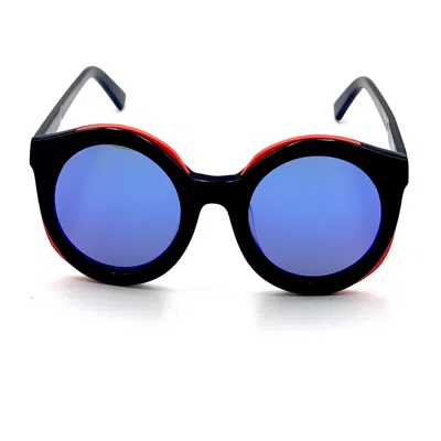 Irresistor Black Pop Star Round Sunglasses In Blue