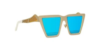 Pre-owned Irresistor Men's Gold Sunglasses Fluxus-gd-s0218 In Blue