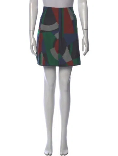 Pre-owned Isa Arfen Colorblock Pattern Mini Skirt In Black