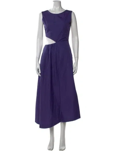 Pre-owned Isa Arfen Crew Neck Midi Length Dress In Purple