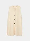 Isa Arfen Lambswool And Cashmere Cape One Size  Abask Luxury Gift In  Cream