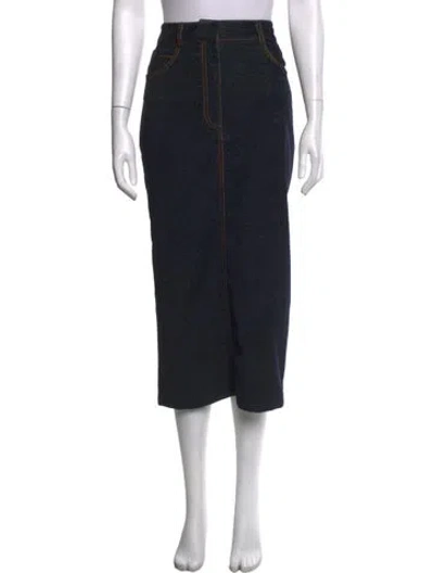 Pre-owned Isa Arfen Midi Length Skirt In Blue