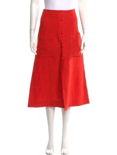 Pre-owned Isa Arfen Midi Length Skirt In Orange