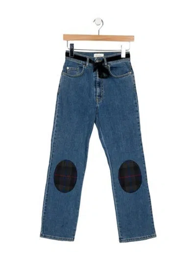 Pre-owned Isa Arfen Mid-rise Straight Leg Jeans In Blue