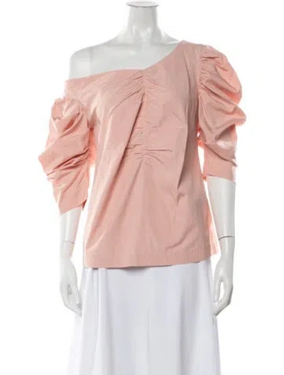 Pre-owned Isa Arfen Off-the-shoulder Three-quarter Sleeve Top In Pink