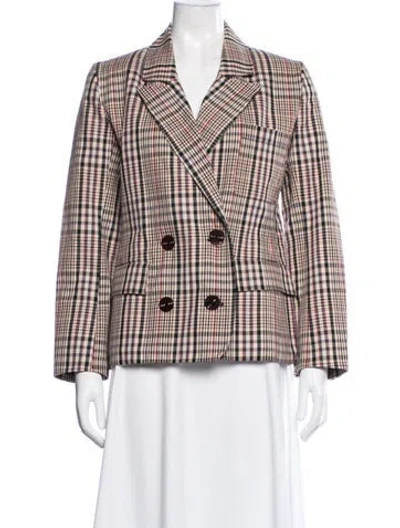 Pre-owned Isa Arfen Plaid Print Blazer In Multi
