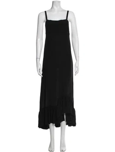 Pre-owned Isa Arfen Silk Knee-length Dress In Black