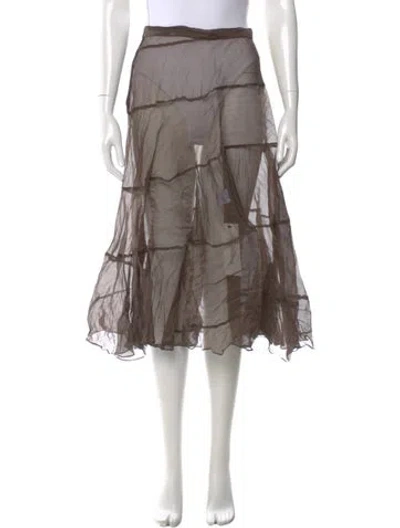 Pre-owned Isa Arfen Silk Knee-length Skirt In Brown