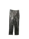 Isa Arfen Slim Fit Pants In Silver Lamé In Silver