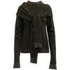Isa Arfen Tie Knot Pull Over Sweater In Multicolor Wool In Green