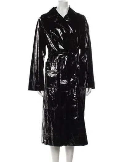 Pre-owned Isa Arfen Trench Coat In Black