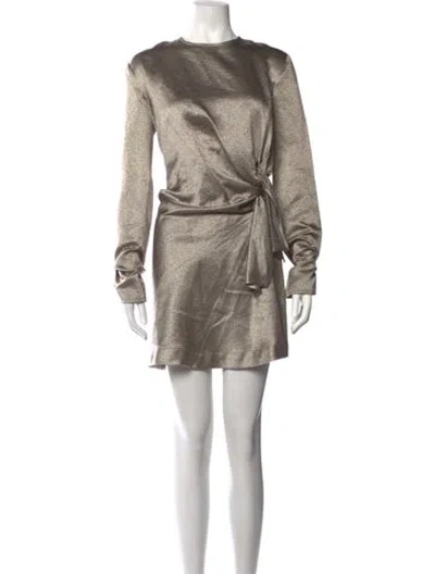 Pre-owned Isa Arfen Tweed Pattern Mini Dress In Neutrals