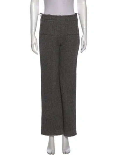 Pre-owned Isa Arfen Tweed Wide Leg Pants In Black