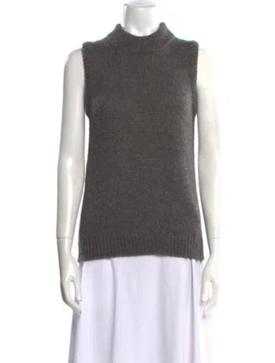 Pre-owned Isa Arfen Virgin Wool Turtleneck Sweater In Gray