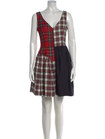 Pre-owned Isa Arfen Wool Mini Dress In Red
