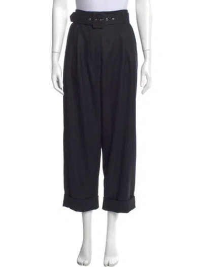 Pre-owned Isa Arfen Wool Wide Leg Pants In Blue