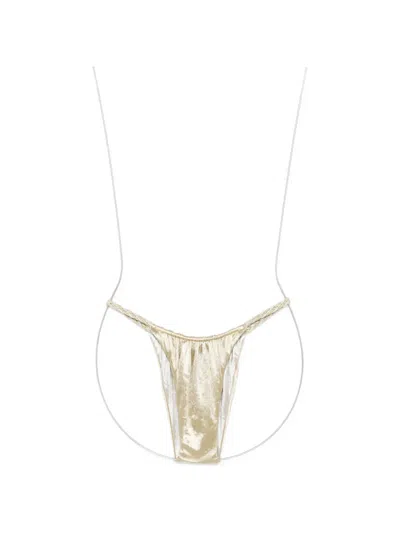 Isa Boulder Align Bikini Bottom In Gold