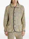 Isa Boulder Basket-weave Jacket In Neutrals