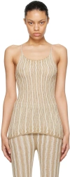 Isa Boulder Beige & White Cactus Camisole In Cereal