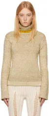 Isa Boulder Beige Armour Sweater In Gold