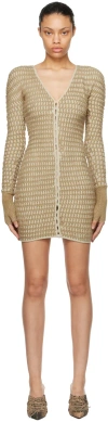 Isa Boulder Beige Cereal Minidress In Burlap