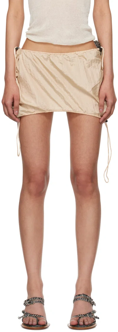 Isa Boulder Beige Chute Miniskirt In Creamy