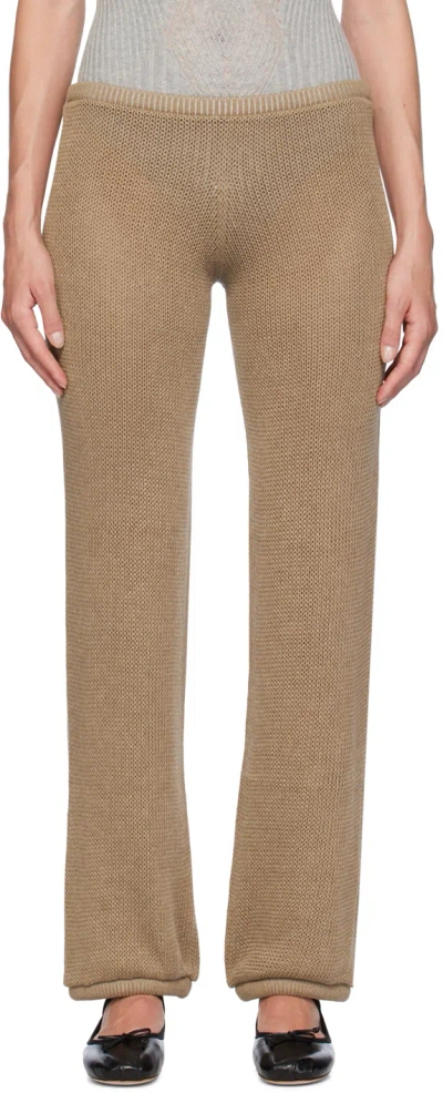 Isa Boulder Beige Isabella Straight Lounge Pants In Sand