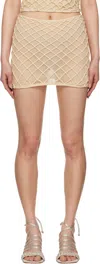 Isa Boulder Beige Macramist Miniskirt In Beige