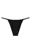 Isa Boulder Black Braided-detail Bikini Bottoms In Black
