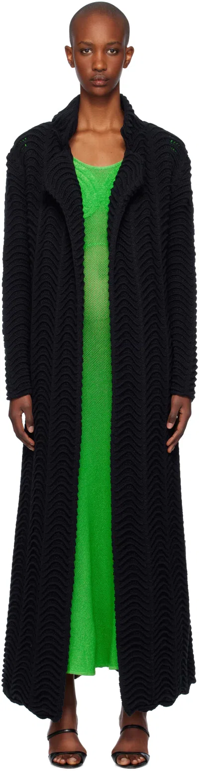 Isa Boulder Black Canyon Wave Coat In Charcoal