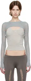Isa Boulder Blue Crewneck Sleeves In Baby Blue