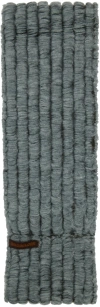 Isa Boulder Blue Squiggly Scarf In Seaweed